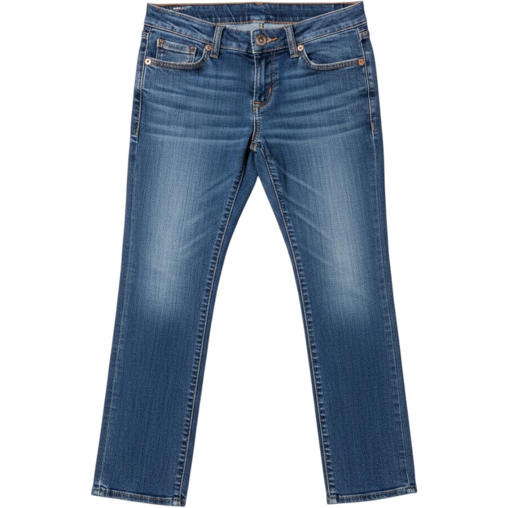 Seven7 Straight Leg Jeans Women 8 Blue Medium Wash Stretch Denim Y2K Cottagecore